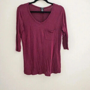 Rue 21 Wine‎ V-neck Shirt
